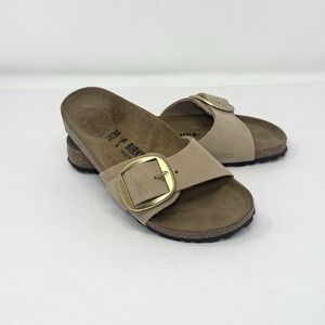 Birkenstock Madrid Big Buckle Slide Sandals Womens Size 7 Narrow Nubuck Leather